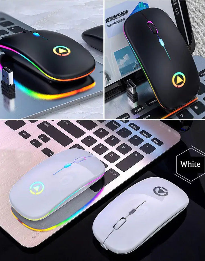 Souris sans fil USB rechargeable RGB 2.4GHz