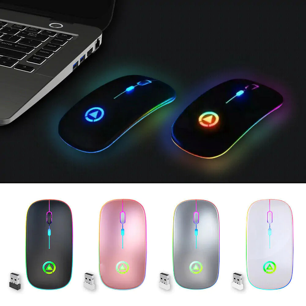 Souris sans fil USB rechargeable RGB 2.4GHz