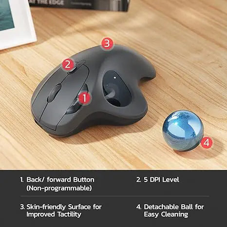 Souris Ergonomique à Trackball Sans Fil