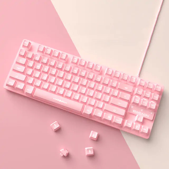 Ensemble clavier et souris filaires rose mignon