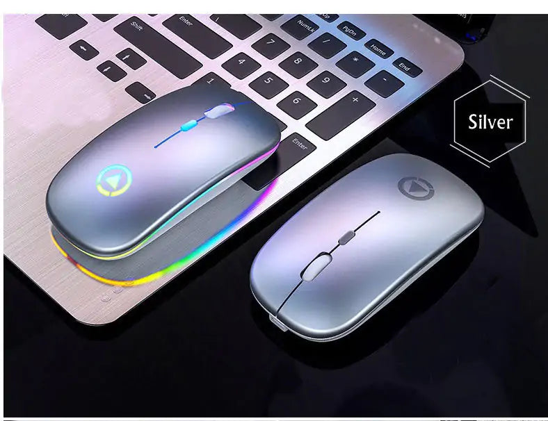 Souris sans fil USB rechargeable RGB 2.4GHz